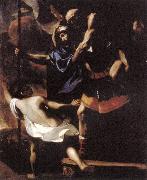 PRETI, Mattia Aeneas, Anchises and Ascanius Fleeing Troy a oil on canvas
